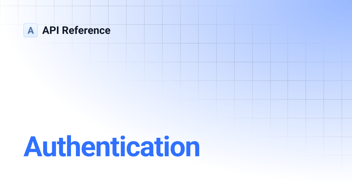 Authentication | API Reference
